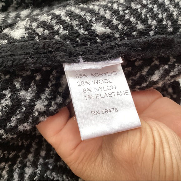 Cocogio Sweater Womens S Gray Black Knit Open Front Wool Blend Cardigan - Picture 4 of 8